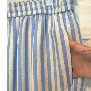 PrettyGarden Wide Leg Striped Drawstring Pants Elastic Waist Blue White Size XXL thumbnail 7