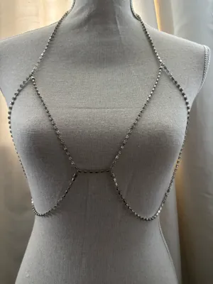 Rhinestone and Silver Metal Bikini Jewelry thumbnail 1