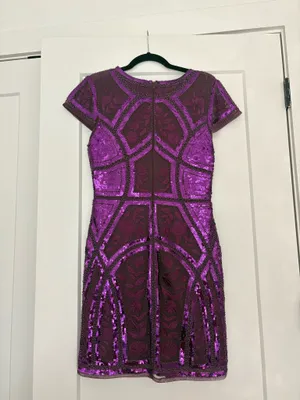 Lulus Purple Sequin Embroidered Mini Dress – Size Medium thumbnail 2