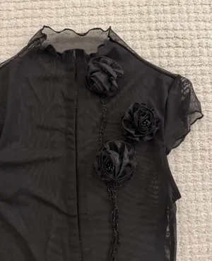 Windsor Sheer Black Floral Top thumbnail 3