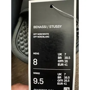 Nike Benassi Stussy slides in black size M8/ W9.5 thumbnail 6