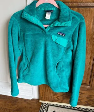 Patagonia Women’s Sweater Size Small Green Synchilla Snap-T‎ Pullover thumbnail 1