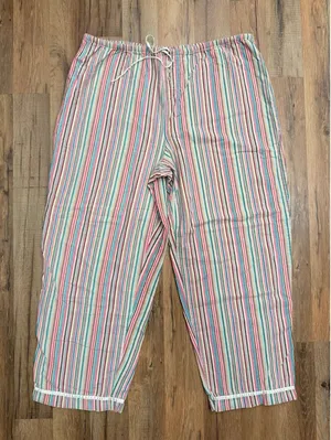 Secret Treasures 100% Cotton Striped Pajama Pants L‎ Multi Color Sleepwear thumbnail 1