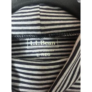 L.L. Bean Women’s Size L Black & Gray Striped Turtleneck Long Sleeve Shirt thumbnail 4