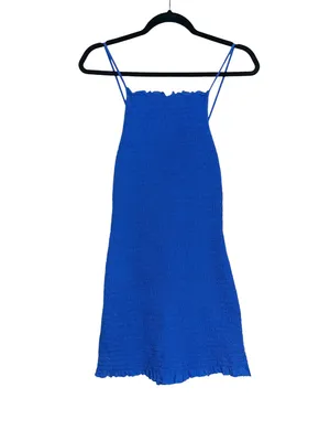 Free People Lyla Smocked Blue Sleeveless Mini Dress SMALL thumbnail 4