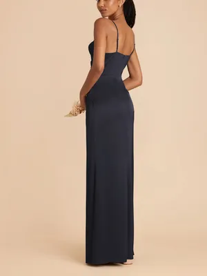 Satin Navy Birdy Grey Dress thumbnail 2