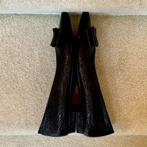 Vaneli Pointed Toe Flats Black Snakeskin‎ Bow Classic Professional Womens 8.5 thumbnail 6