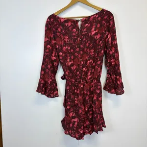 Free People Floral Long Sleeve Wrap Romper thumbnail 8