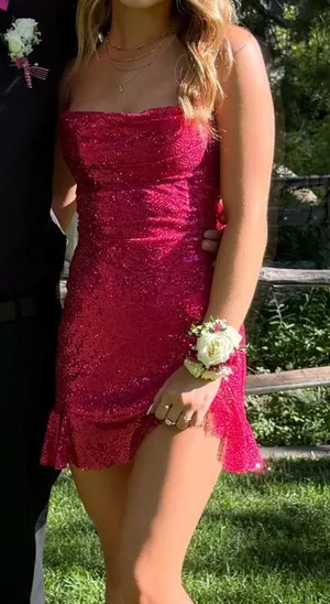 B Darlin Dress Homecoming Pink Sparkly thumbnail 1