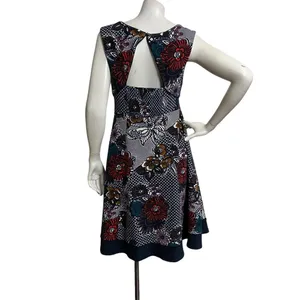Maeve Dress Size M Navy Blue White Floral Empire Waist Sleeveless Fit & Flare thumbnail 4