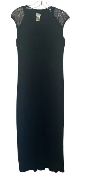 Cache Black Lace Shoulder Maxi Dress Sz 4 thumbnail 1