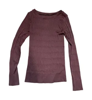 Womens brown stretchy knit basic top sz‎ M Brown Size M thumbnail 1