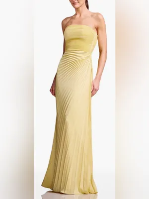 NEW Dress The Population Kinley Accordion Pleat Strapless Evening Gown Sz XXL thumbnail 4