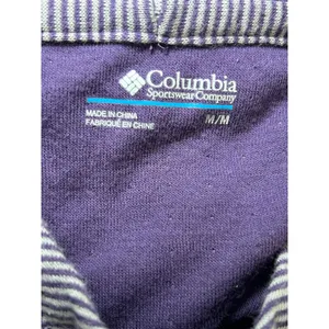 Columbia Striped Purple Henley Hoodie‎ Long Sleeve Pullover Sweatshirt Size Med thumbnail 4