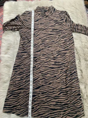 NWT AE Studio Animal Print Long Sleeve Mini Dress Large thumbnail 7