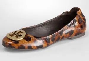 TORY BURCH Reva Patent Leather Leopard Animal Print Ballet Flats Size 7 thumbnail 1