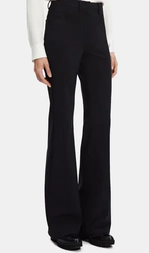 Theory Black Flared High-Waist Pant in Performance Knit thumbnail 2
