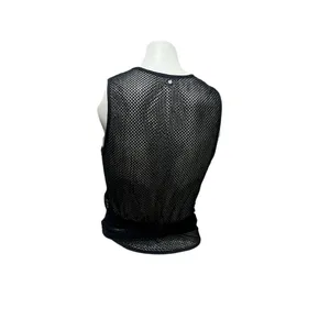 Fabletics Women's Black Mesh Tie Tank Top Size M Sleeveless Activewear thumbnail 3