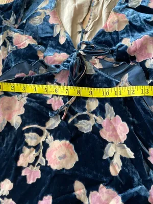Lulus Floral Velvet Mini Dress Womens Small Blue Pink Romantic Coquette NWT thumbnail 5