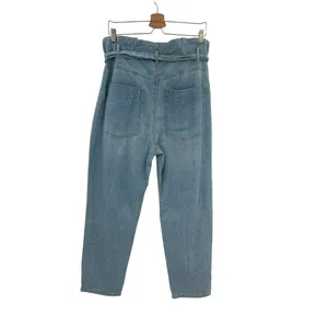 Free People Belted Denim Utility‎ Pants In Blue Haze Denim Chambray Size 30 thumbnail 7