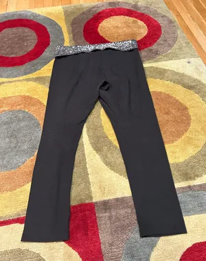 Aerie Y2K Style Retro Black Cotton Leggings Fold Over Waistband Sequins Large thumbnail 6