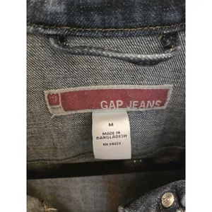 Gap Vintage Denim Jacket Y2K Red Tag M Womens Blue Medium Wash Trucker Jean thumbnail 9