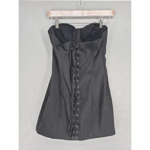 Blowurmind Womens Mini Dress Black Corset Lace Up Back Sweetheart‎ L thumbnail 3