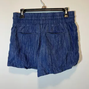 Athleta Cabo Linen Textured‎ Striped Shorts Blue Pinstripe Women's 4 thumbnail 4