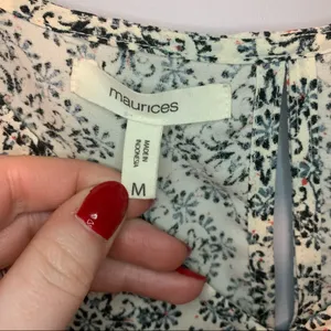 Maurices Boho Floral Pattern V-Neck Tank Top Blouse Size Medium Color Block thumbnail 7