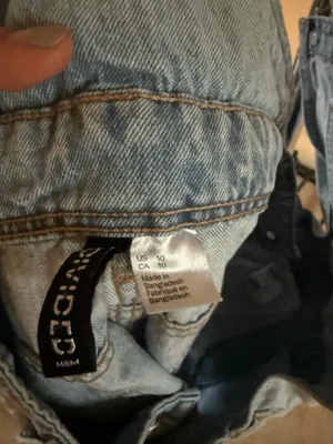 H&M distressed light-wash denim overalls thumbnail 4