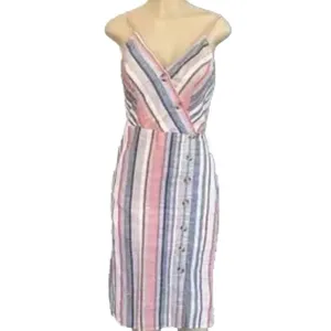 Express size M linen blend pastel colored midi sundress thumbnail 3