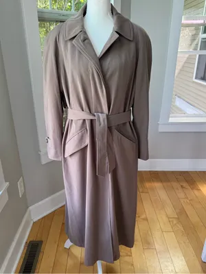 Vintage Regent Park Khaki Belted Trench Coat with Warm Lining Size 10P thumbnail 8