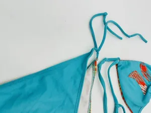 Hurley Teal Orange Bikini Size Small Halter Tie Swimwear Two Piece thumbnail 12