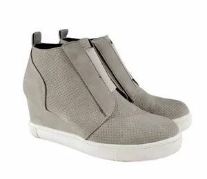 Bootie Sneakers Gray Suede Side Zipper. Size 9 thumbnail 1