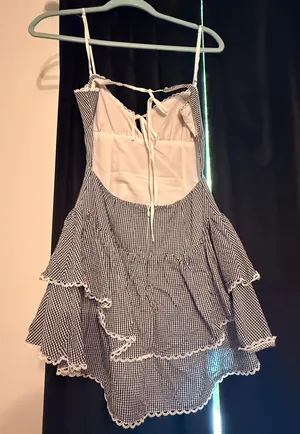 Cotton Candy LA Gingham Open Back Mini Dress thumbnail 3