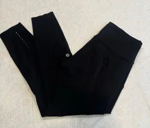 Lululemon fast and free leggings in black reflective size 6 thumbnail 1
