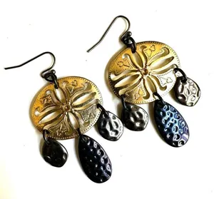 Gold tone drop earrings thumbnail 1