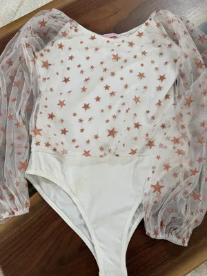 Pink Lily White Mesh Star Bodysuit thumbnail 1