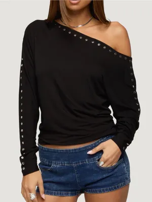 Edikted Paola Studded Long Sleeve Top thumbnail 1