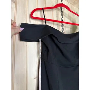 NWT Lulus Aveline Black Off-the-Shoulder Maxi Dress Whimsigoth Party Size XL thumbnail 4