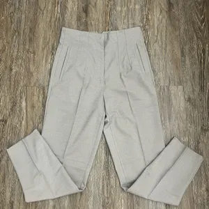 Zara Light Gray High-Waist Trousers thumbnail 2