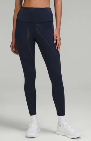 Lululemon Wunder Train High Rise Tight 25" in Sun Bleached Wash True Navy thumbnail 1