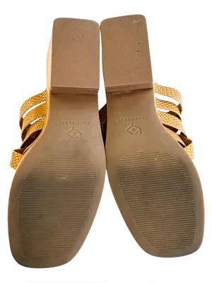 EUC Katy Perry Busy Bee Platform Criss Cross Strap Sandals Tan Snakeakin Size 9 thumbnail 7