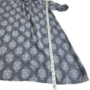 Wonderly Womens Blue‎ Medallion Cotton Gauze Peasant Mini Dress M Puff Sleeve thumbnail 7