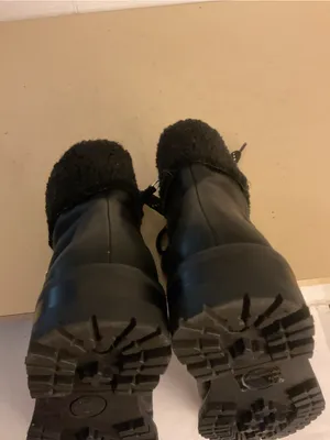 Rebecca Taylor women Black leather Lace-Up Faux Shearling Combat Boots uS 7 thumbnail 3