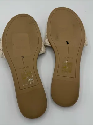 Dolce Vita Dasa Woven Slide Sandal Women's Buckle Detail Sandstone Size 6 resort thumbnail 3