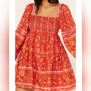 Free People Border Endless Afternoon Mini Floral Boho Dress thumbnail 4