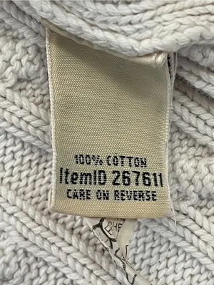 L.L.Bean Classic Cable Knit Turtleneck Sweater Ivory preppy nautical coastal XL thumbnail 4