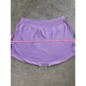 Free People Purple Ribbed Knit Oversized Balloon Sleeve Sweater M thumbnail 4
