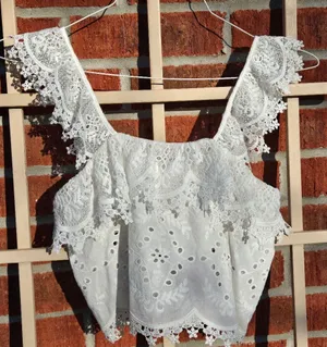 Zara Eyelet White Top X Snall thumbnail 1